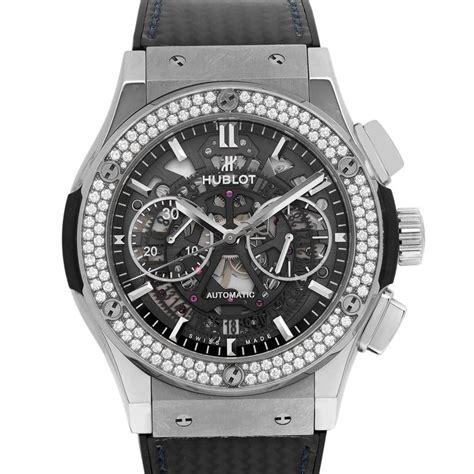 Hublot Classic Fusion Titanium Diamonds, Black Dial 